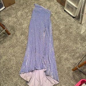 Elegant Lavender Sequin Prom Dress